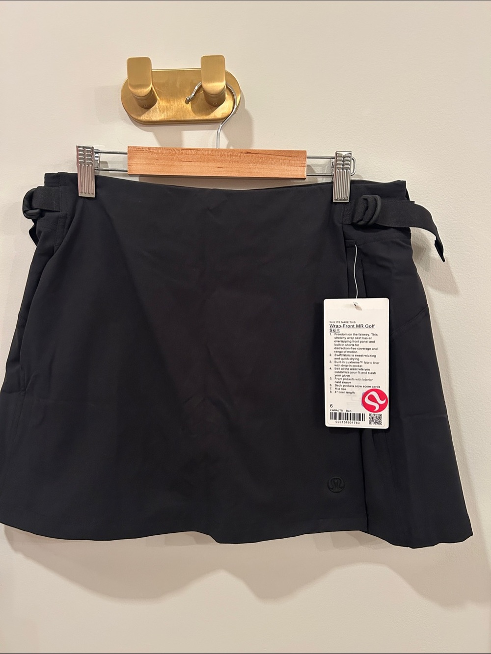 lululemon athletica Black Wrap-Front Golf Skirt